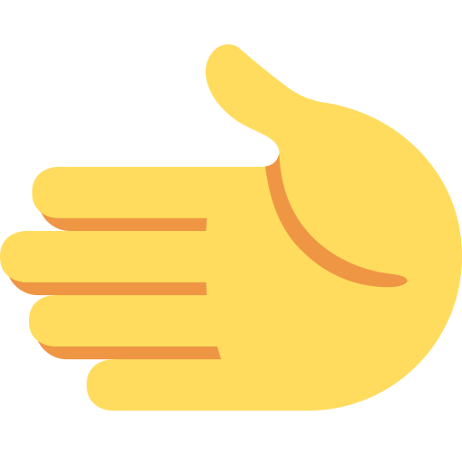 nach links weisende Hand as rendered by Twitter / X