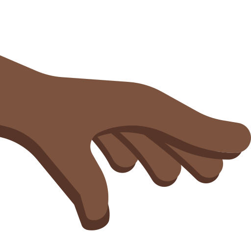 Palm Down Hand: Dark Skin Tone as drawn by Twitter / X in 2026 01 09 Update