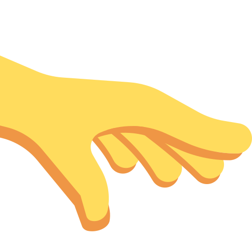 palm down hand as rendered by Twitter / X