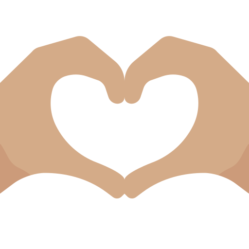 heart hands: medium skin tone as rendered by Twitter / X