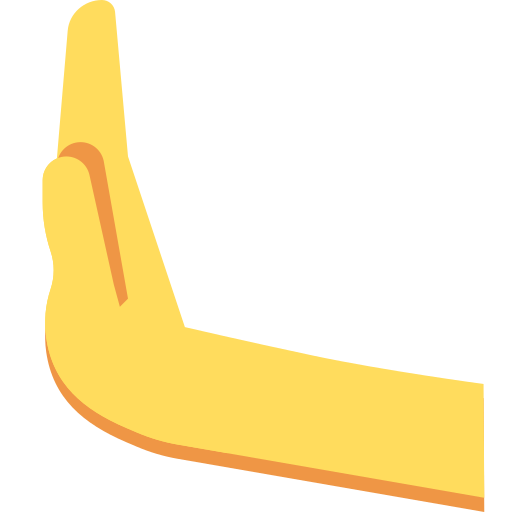 Leftwards Pushing Hand as drawn by Twitter / X in 2026 01 09 Update