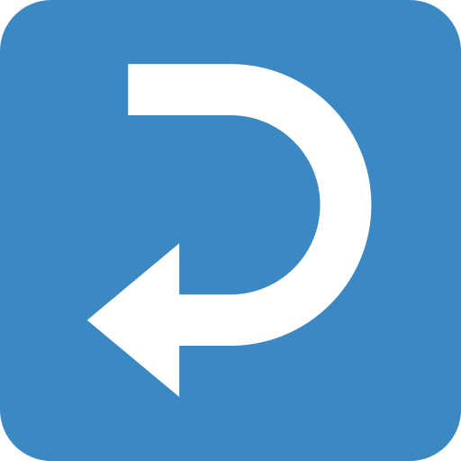 right arrow curving left as rendered by Twitter / X