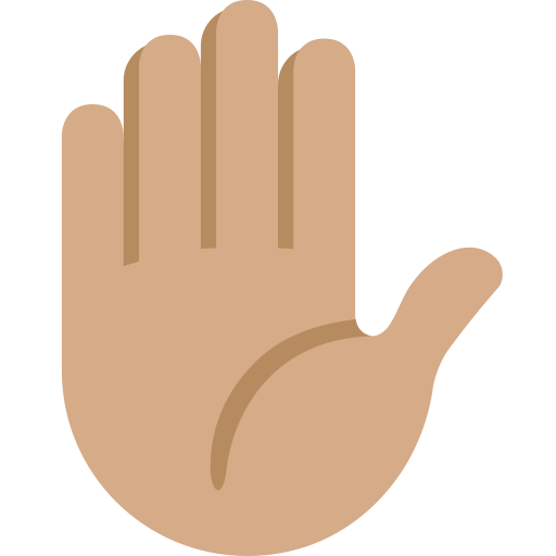 raised hand: medium skin tone as rendered by Twitter / X