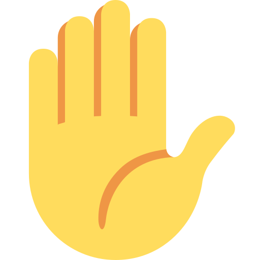 mano alzata as rendered by Twitter / X