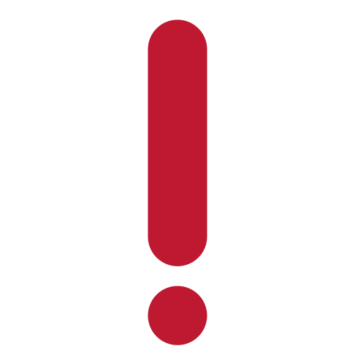 punto esclamativo rosso as rendered by Twitter / X
