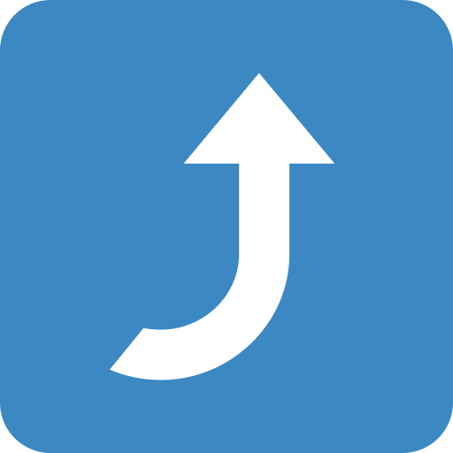 right arrow curving up as rendered by Twitter / X