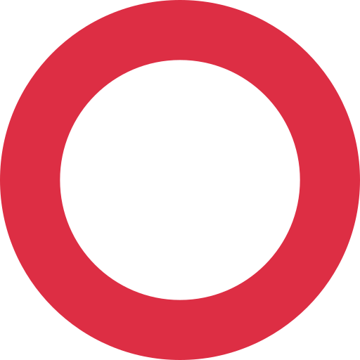 hollow red circle as rendered by Twitter / X