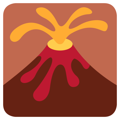 Volcano as drawn by Twitter / X in Twemoji 1.0
