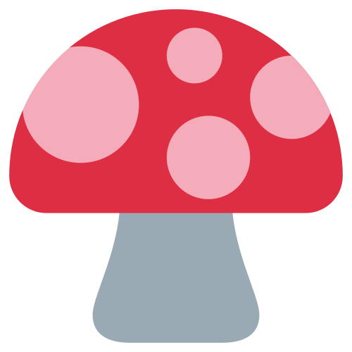Mushroom as drawn by Twitter / X in Twemoji 1.0