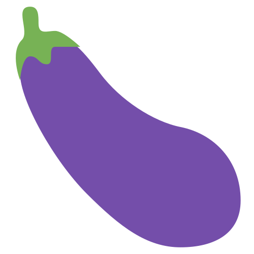 Eggplant as drawn by Twitter / X in Twemoji 1.0