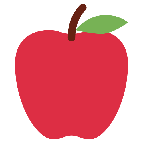 Red Apple as drawn by Twitter / X in Twemoji 1.0