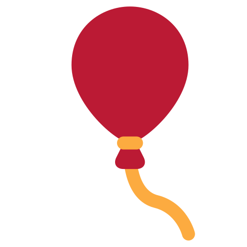 Balloon as drawn by Twitter / X in Twemoji 1.0