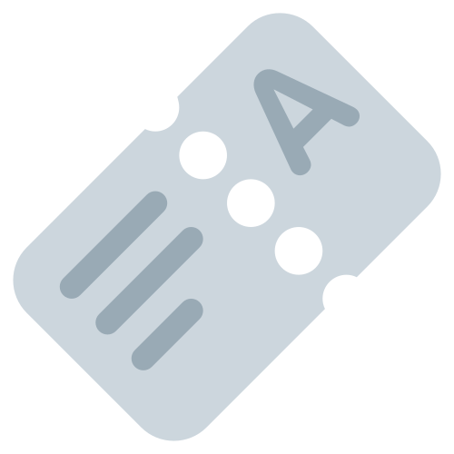 Ticket as drawn by Twitter / X in Twemoji 1.0
