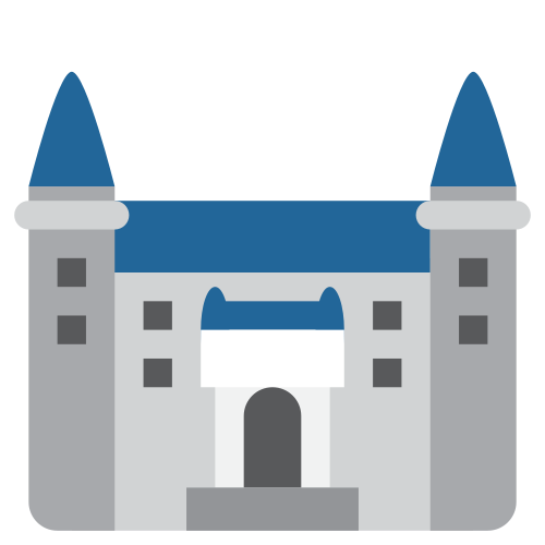 Castle as drawn by Twitter / X in Twemoji 1.0