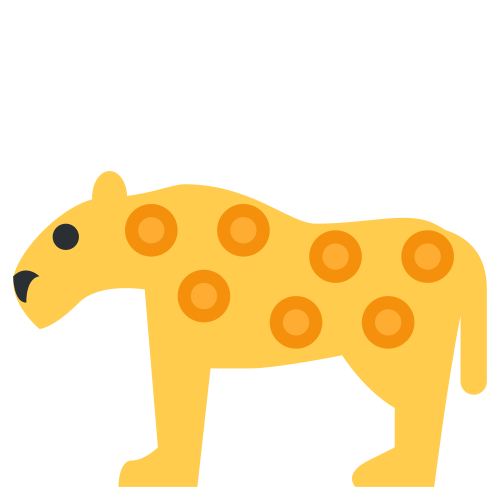 Leopard as drawn by Twitter / X in Twemoji 1.0