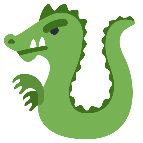 Dragon as drawn by Twitter / X in Twemoji 1.0