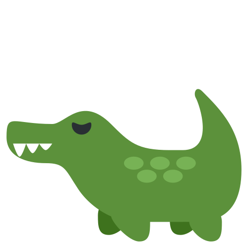 Crocodile as drawn by Twitter / X in Twemoji 1.0