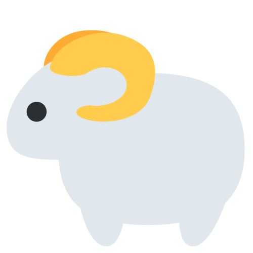 Ewe as drawn by Twitter / X in Twemoji 1.0