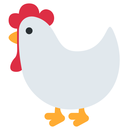 Rooster as drawn by Twitter / X in Twemoji 1.0