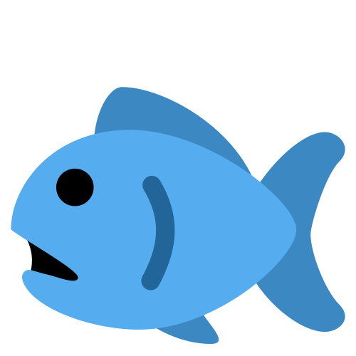 魚 as drawn by Twitter / X in Twemoji 1.0