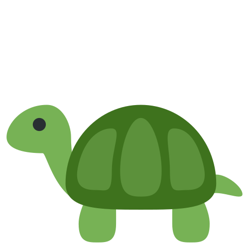 Turtle as drawn by Twitter / X in Twemoji 1.0