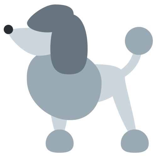 Poodle as drawn by Twitter / X in Twemoji 1.0