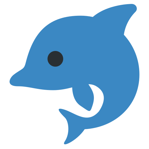 Dolphin as drawn by Twitter / X in Twemoji 1.0
