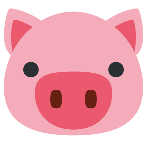 Pig Face as drawn by Twitter / X in Twemoji 1.0