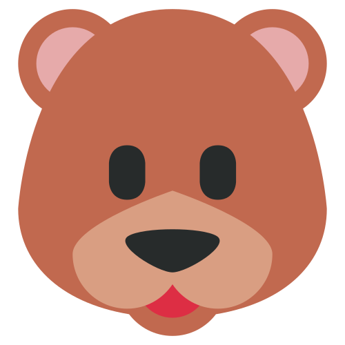 Bear as drawn by Twitter / X in Twemoji 1.0
