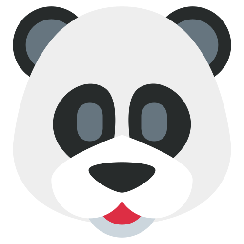 Panda as drawn by Twitter / X in Twemoji 1.0