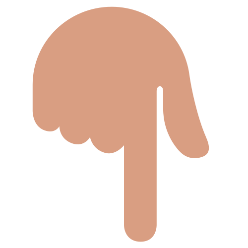 Main Avec Index Pointant Vers Le Bas as drawn by Twitter / X in Twemoji 1.0
