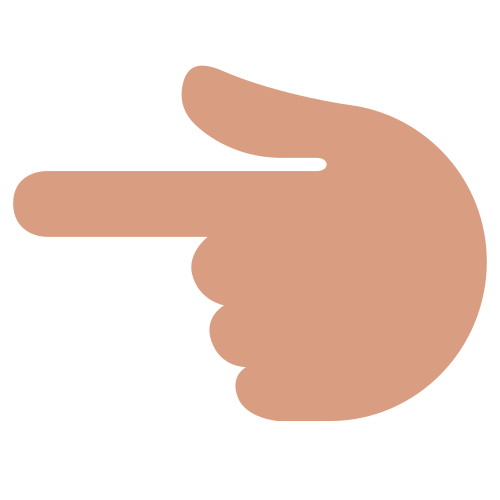 Backhand Index Pointing Left as drawn by Twitter / X in Twemoji 1.0