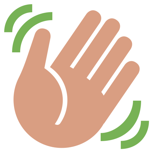 تلويح باليد as drawn by Twitter / X in Twemoji 1.0