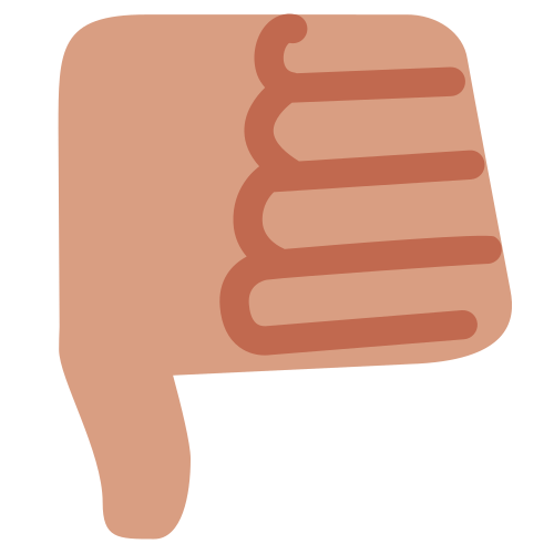 Thumbs Down as drawn by Twitter / X in Twemoji 1.0