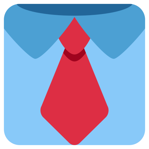 Necktie as drawn by Twitter / X in Twemoji 1.0