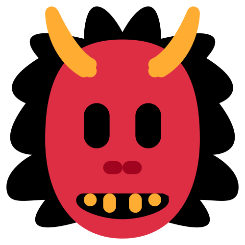 Ogre as drawn by Twitter / X in Twemoji 1.0