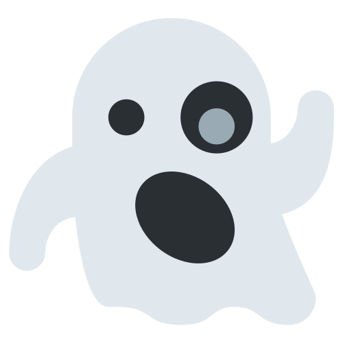 Ghost as drawn by Twitter / X in Twemoji 1.0