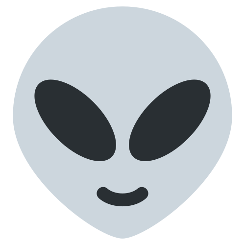 Alien as drawn by Twitter / X in Twemoji 1.0