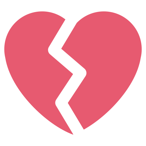 Broken Heart as drawn by Twitter / X in Twemoji 1.0