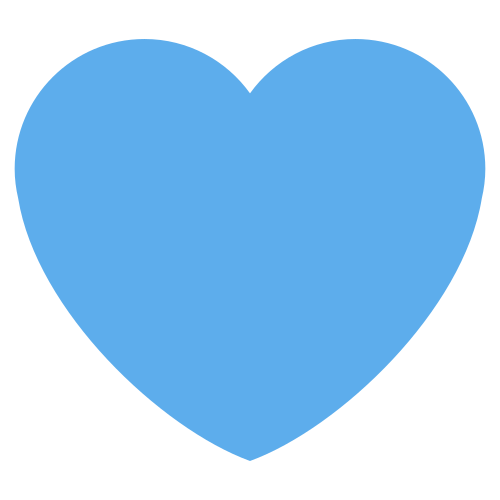 Blue Heart as drawn by Twitter / X in Twemoji 1.0