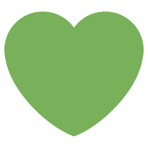 Green Heart as drawn by Twitter / X in Twemoji 1.0