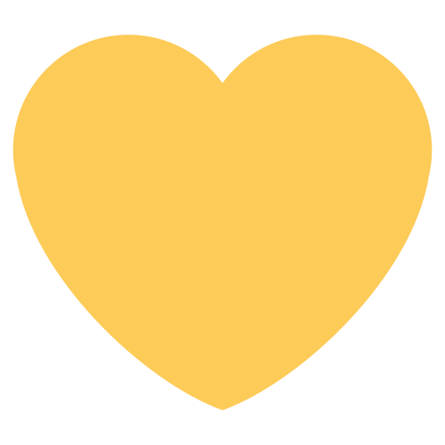 Yellow Heart as drawn by Twitter / X in Twemoji 1.0