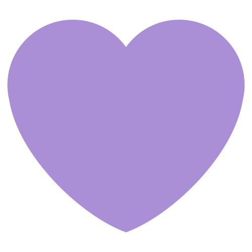 Purple Heart as drawn by Twitter / X in Twemoji 1.0