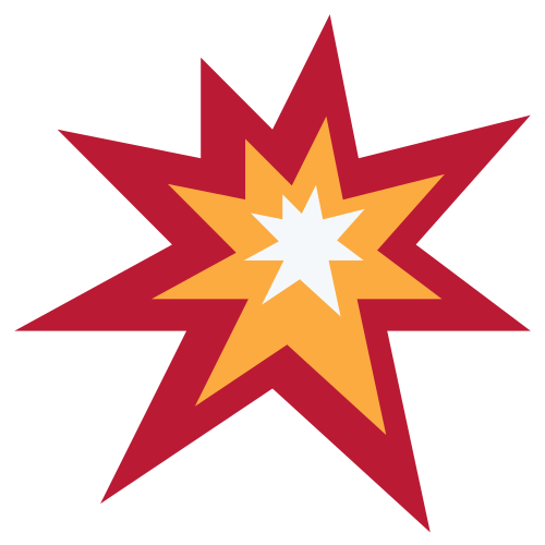 Colisão as drawn by Twitter / X in Twemoji 1.0