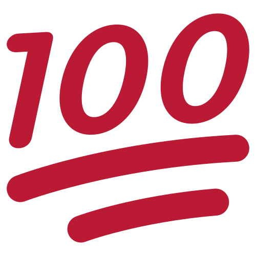 Hundred Points as drawn by Twitter / X in Twemoji 1.0