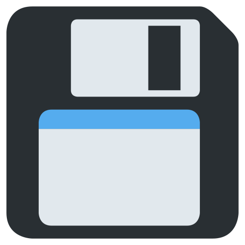 Floppy Disk as drawn by Twitter / X in Twemoji 1.0