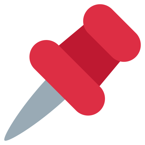 Pushpin as drawn by Twitter / X in Twemoji 1.0