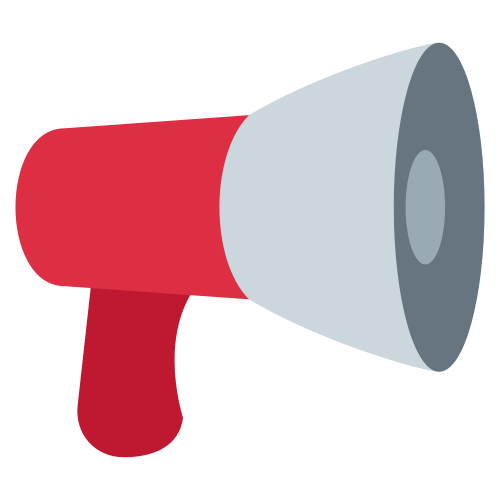 Loudspeaker as drawn by Twitter / X in Twemoji 1.0