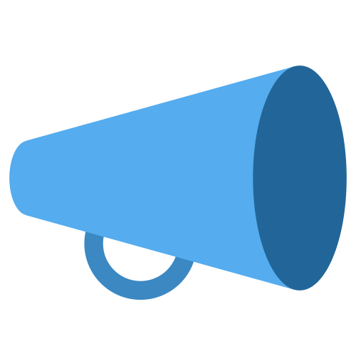 Megaphone as drawn by Twitter / X in Twemoji 1.0