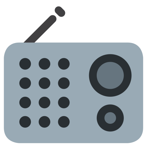Radio as drawn by Twitter / X in Twemoji 1.0